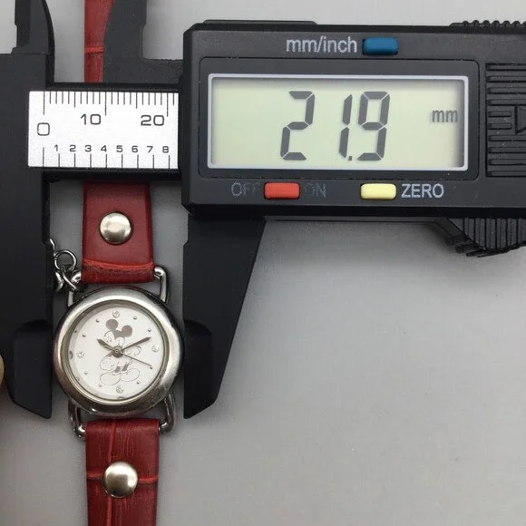 Disney Watch Women Mickey Mouse 22mm Silver Tone Leather Band Charm New Battery - Picture 14 of 15